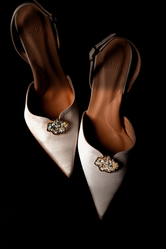 Cabriole Sling- Blanc Satin
