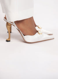 Cabriole Sling- Blanc Satin