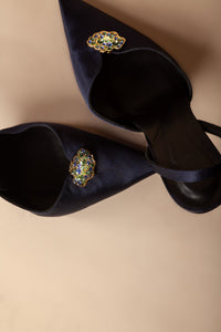 Cabriole Sling- Midnight Satin